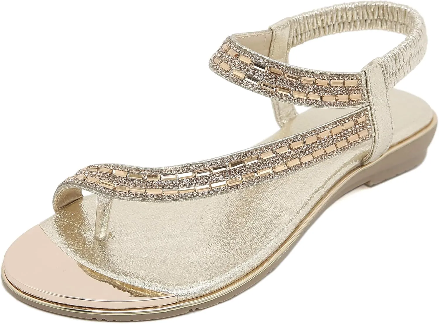 Womens Flip Flops Ladies Comfortable Walking Thong Sandals Elastic Strappy String Thong Ankle Strap Summer Sandals