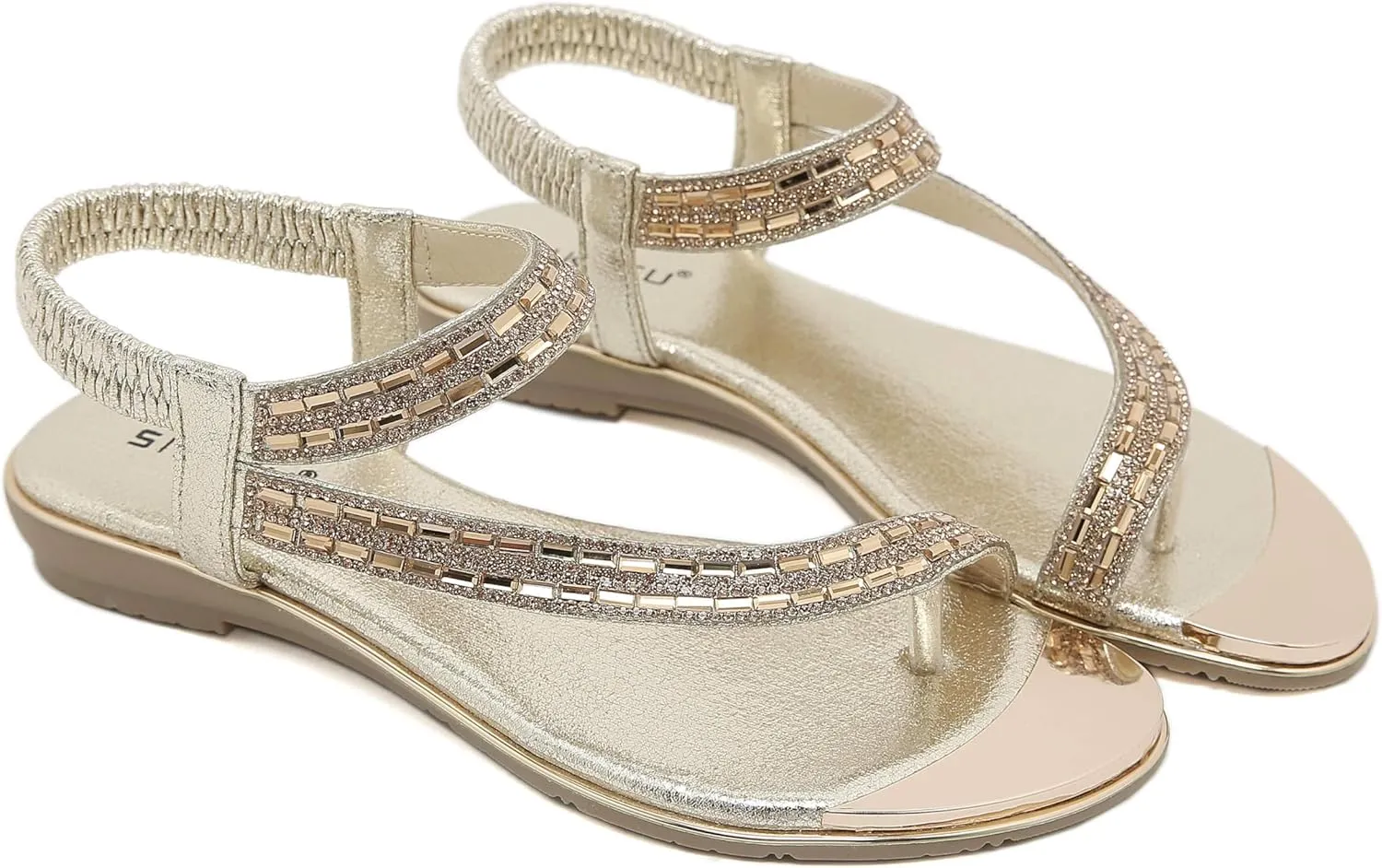 Womens Flip Flops Ladies Comfortable Walking Thong Sandals Elastic Strappy String Thong Ankle Strap Summer Sandals