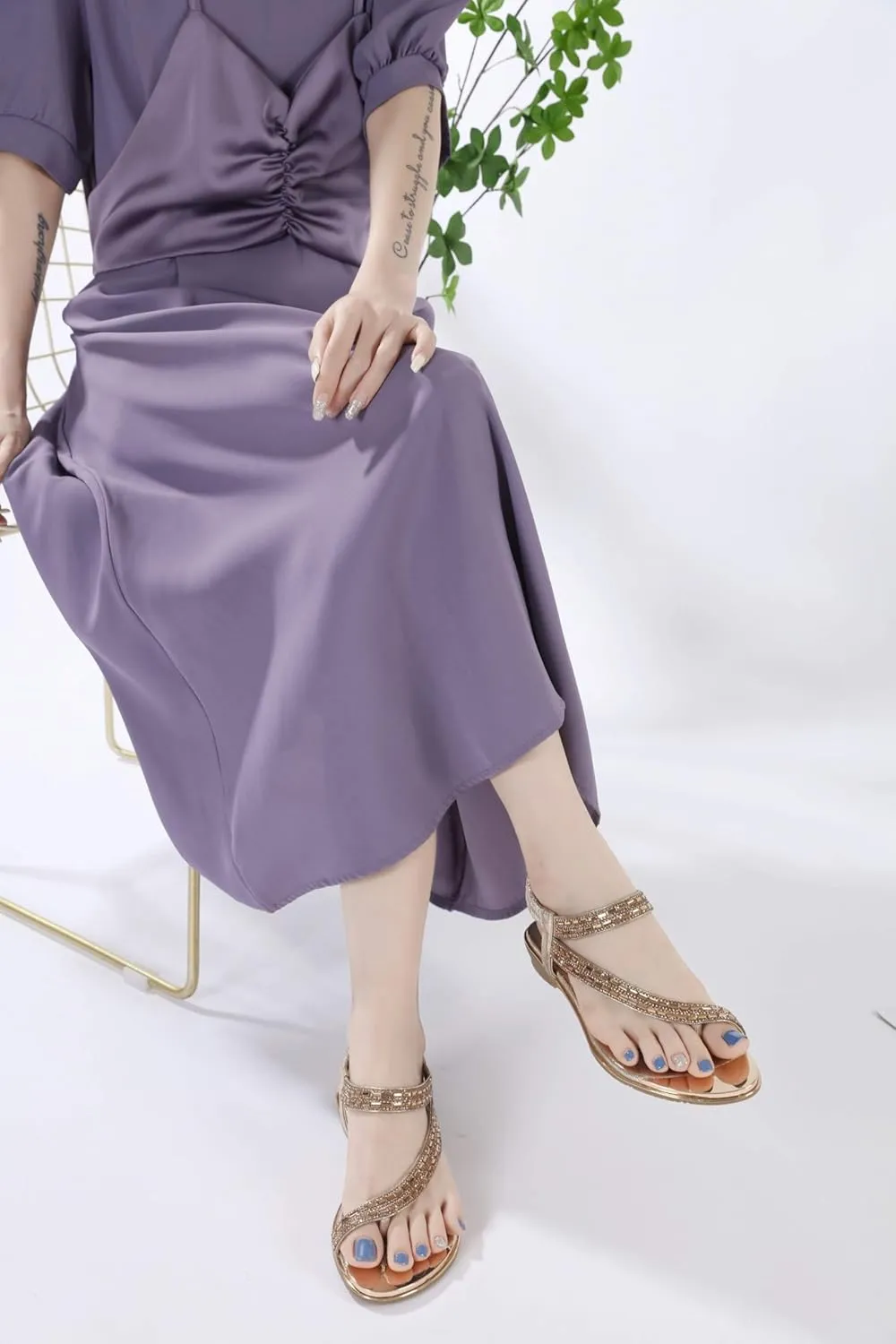 Womens Flip Flops Ladies Comfortable Walking Thong Sandals Elastic Strappy String Thong Ankle Strap Summer Sandals