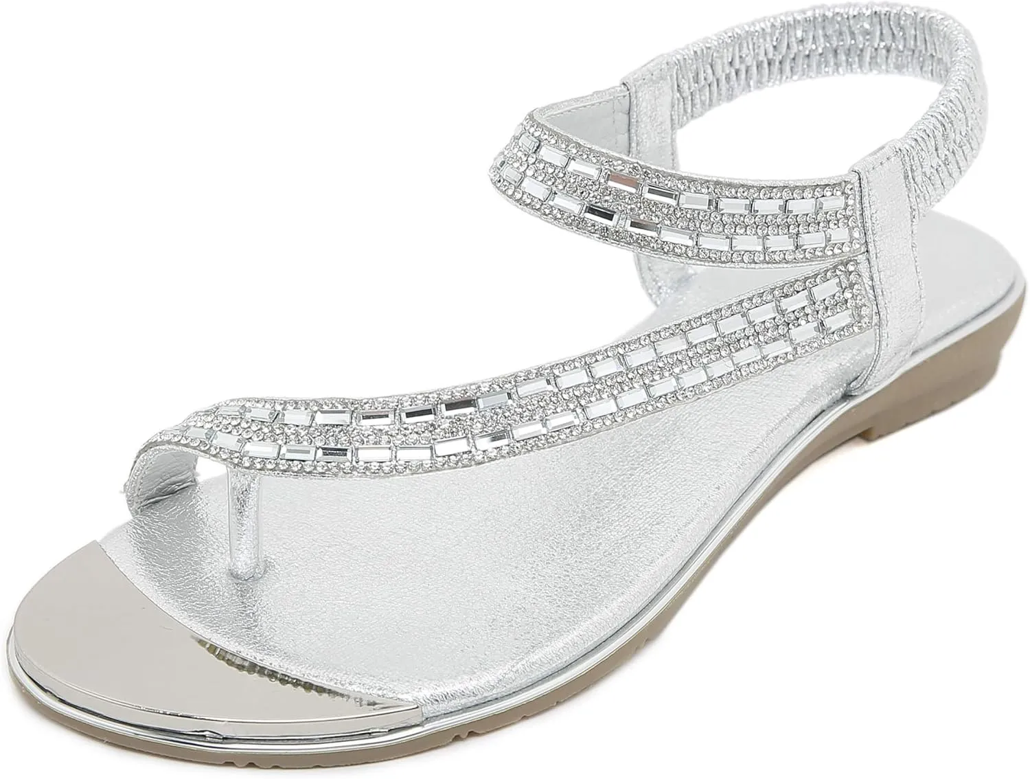 Womens Flip Flops Ladies Comfortable Walking Thong Sandals Elastic Strappy String Thong Ankle Strap Summer Sandals