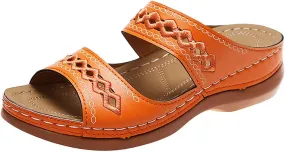 Womens Orthopedic Sandals Support Flip Flops Slip On Wide Sandals Platform Summer Comfortable Walking Shoes