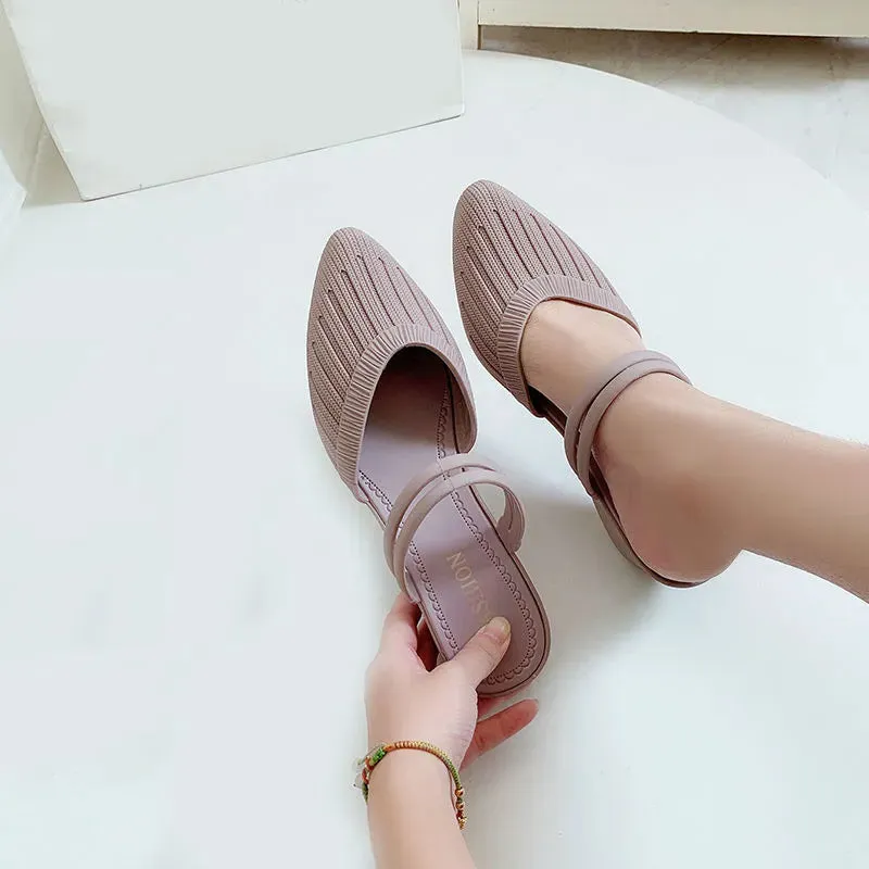 Women's Sandals Mules Slippers For Beach Shoes Close Toe Women Heels Strappy Wedges Plastic Sandals - WSD50223