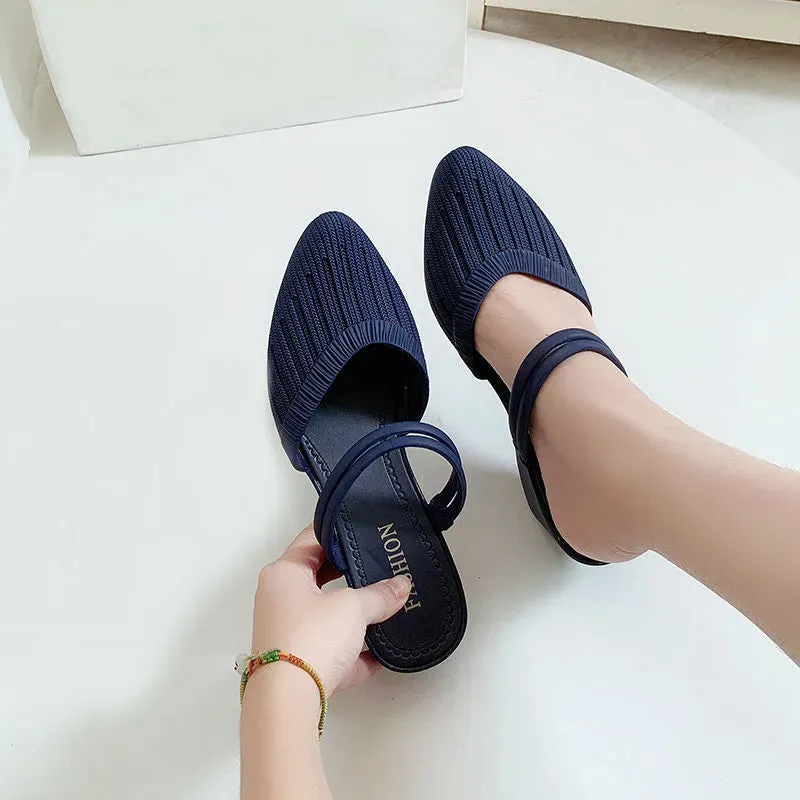 Women's Sandals Mules Slippers For Beach Shoes Close Toe Women Heels Strappy Wedges Plastic Sandals - WSD50223