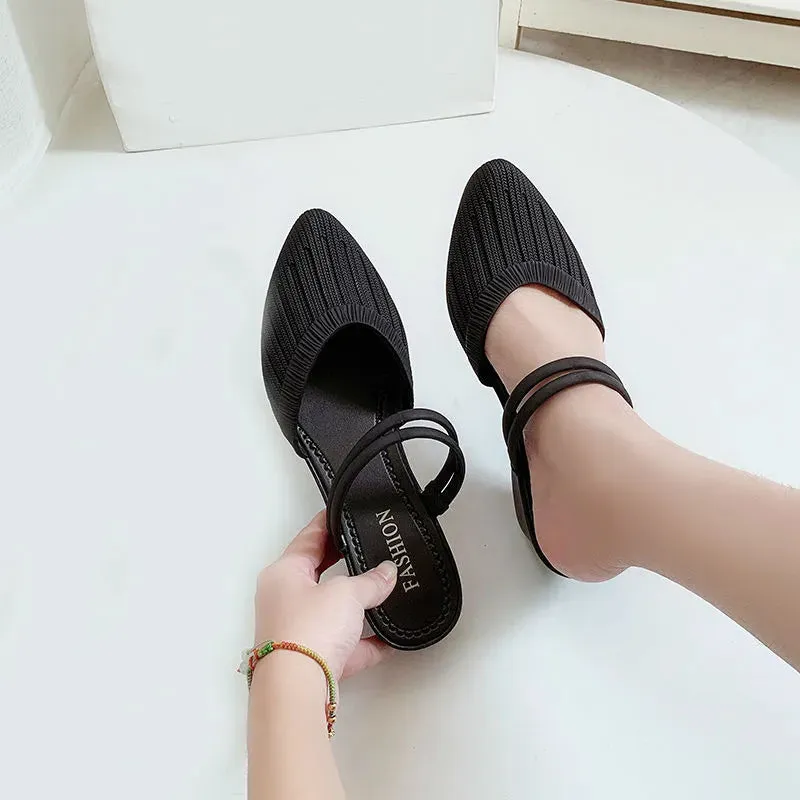 Women's Sandals Mules Slippers For Beach Shoes Close Toe Women Heels Strappy Wedges Plastic Sandals - WSD50223