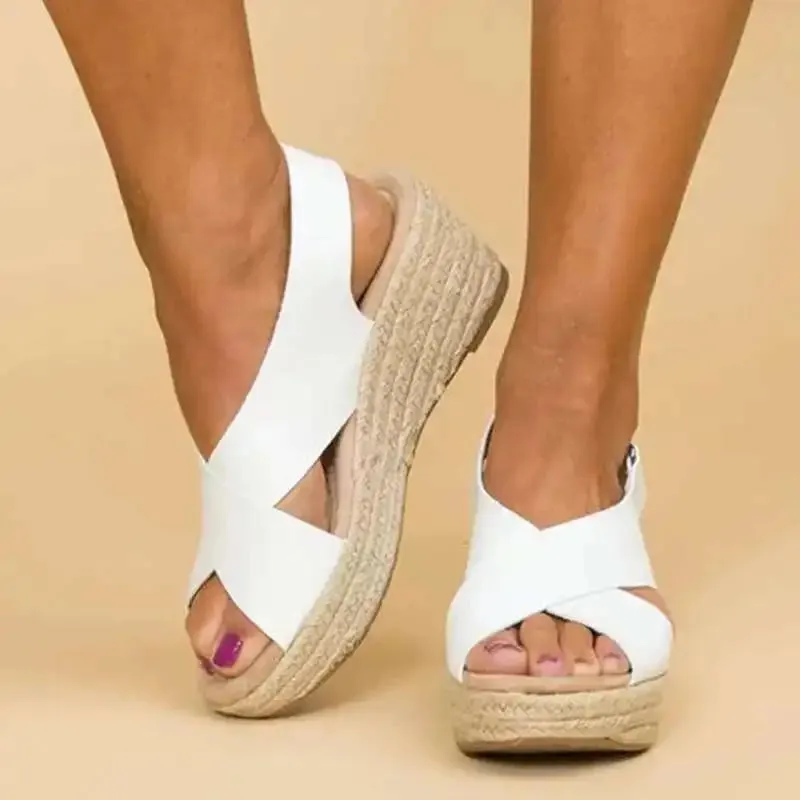 Women's Wedge Sandals Summer New Fashion Casual Comfortable Peep Toe Platform Sandals - WSD50235