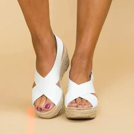 Women's Wedge Sandals Summer New Fashion Casual Comfortable Peep Toe Platform Sandals - WSD50235