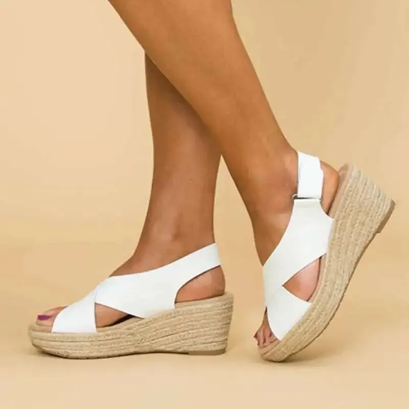 Women's Wedge Sandals Summer New Fashion Casual Comfortable Peep Toe Platform Sandals - WSD50235
