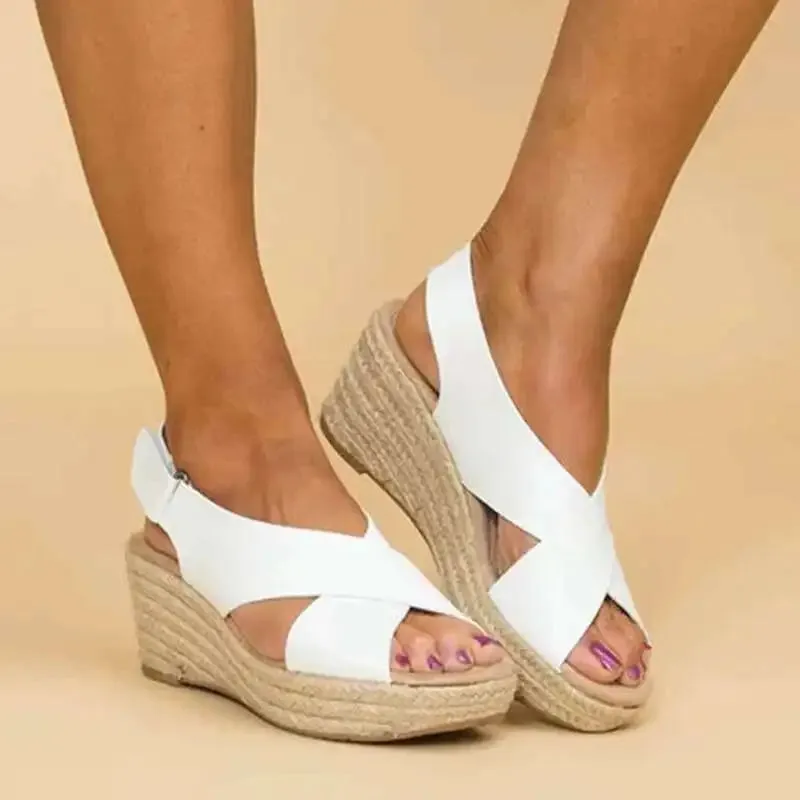 Women's Wedge Sandals Summer New Fashion Casual Comfortable Peep Toe Platform Sandals - WSD50235