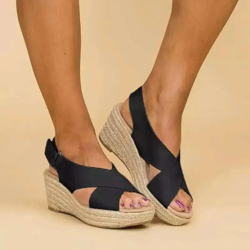 Women's Wedge Sandals Summer New Fashion Casual Comfortable Peep Toe Platform Sandals - WSD50235