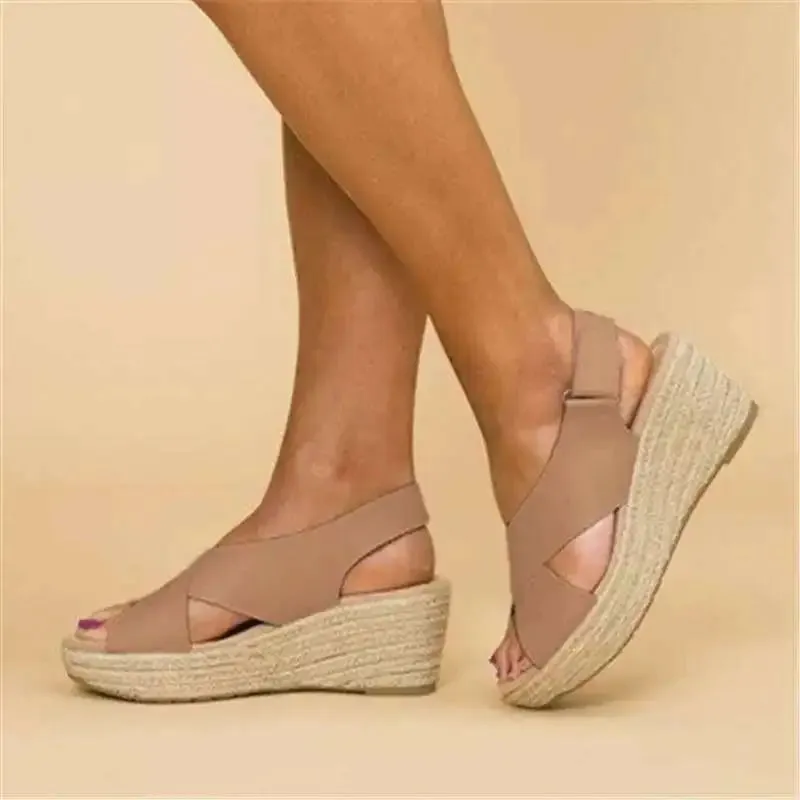 Women's Wedge Sandals Summer New Fashion Casual Comfortable Peep Toe Platform Sandals - WSD50235
