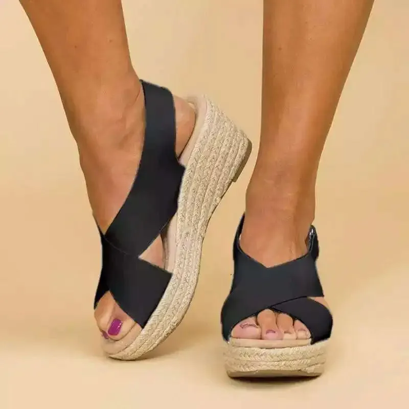 Women's Wedge Sandals Summer New Fashion Casual Comfortable Peep Toe Platform Sandals - WSD50235