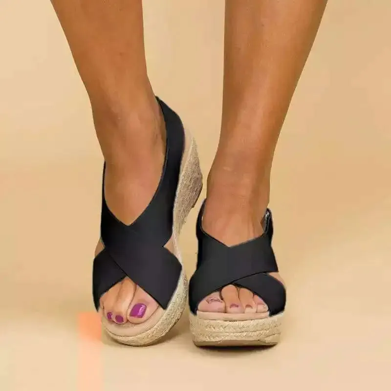 Women's Wedge Sandals Summer New Fashion Casual Comfortable Peep Toe Platform Sandals - WSD50235