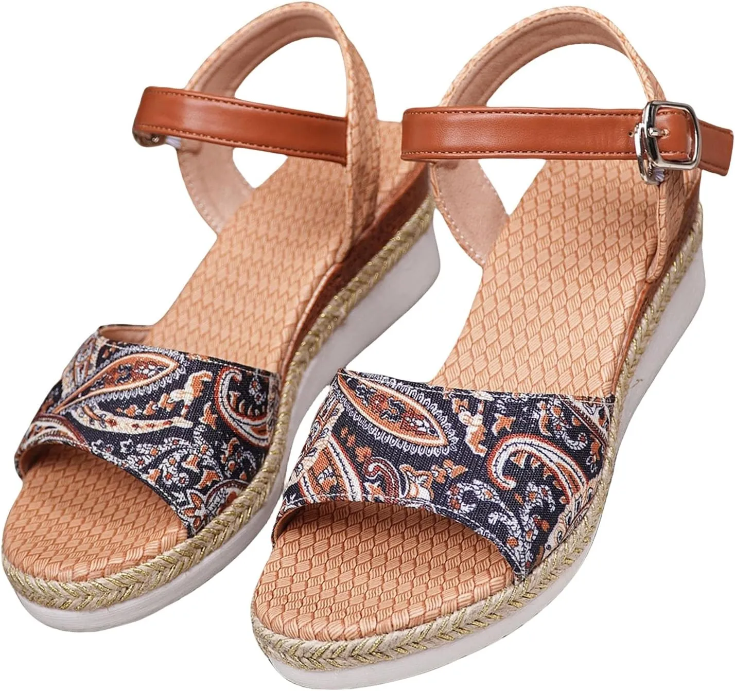 Women's Wedge Sandals Summer Open Toe Ankle Strap Heels Sandals Platform Comfortable Orthopedic Sandals